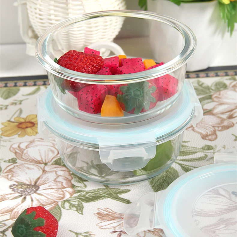 370ML rectangular glass storage containers with lids